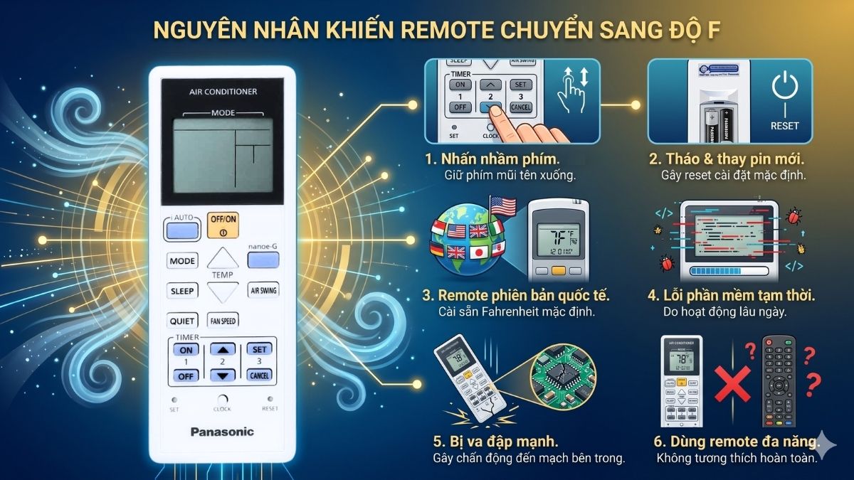 Những nguyên nhân khiến remote chuyển sang độ F