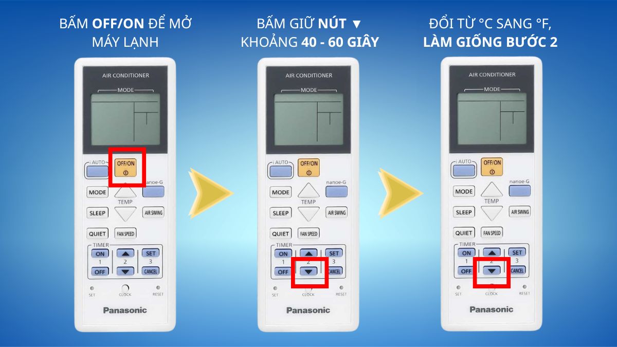 Hướng dẫn cách chỉnh độ F và độ C điều hòa Panasonic