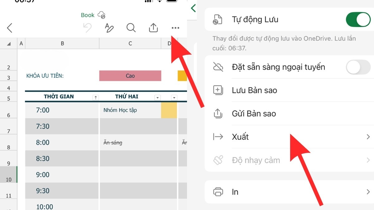 Cách chuyển file Excel sang PDF không bị cắt trên điện thoại - bước 2