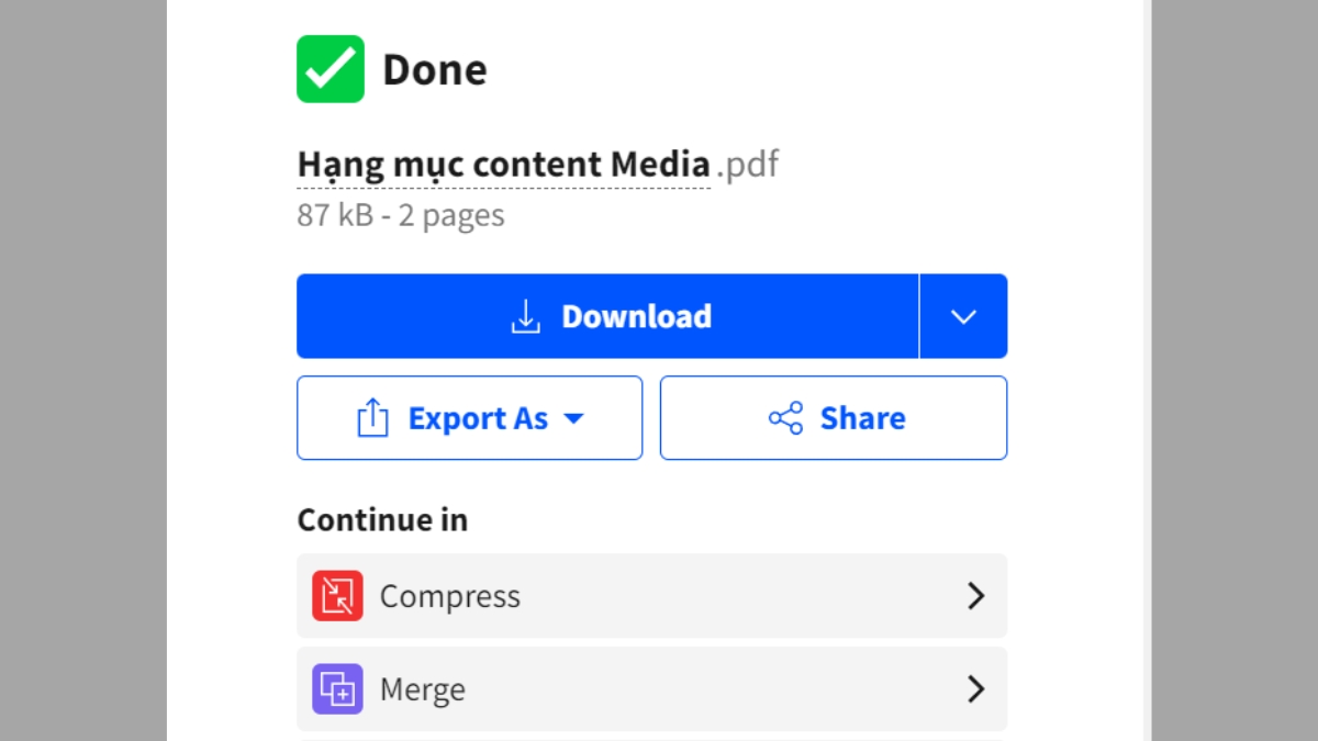 Cách chuyển file Excel sang PDF không bị cắt bằng smallpdf - bước 3