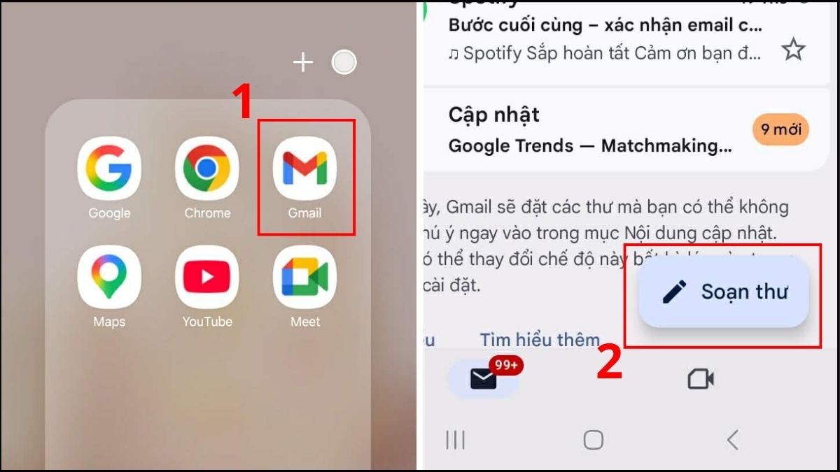 cách chuyển video từ điện thoại sang máy tính bằng email bước 1