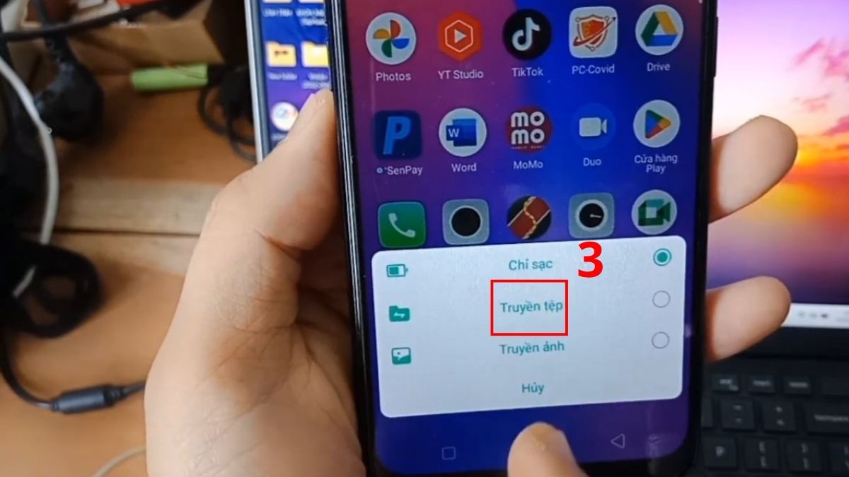 cách chuyển video từ điện thoại sang máy tính bằng usb bước 2