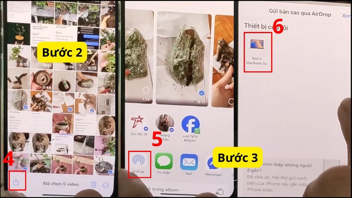 cách chuyển video từ điện thoại sang máy tính bằng airdrop bước 2