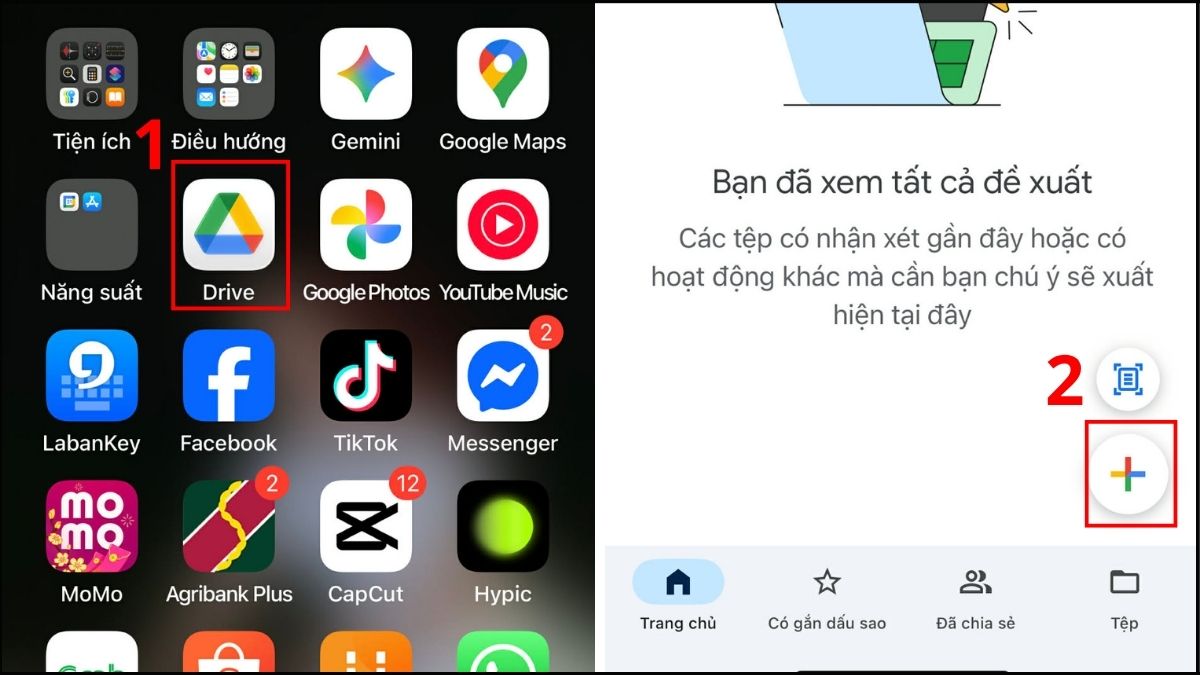 cách chuyển video từ điện thoại sang máy tính bằng google drive bước 1