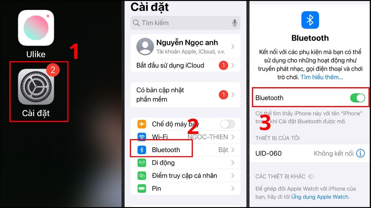 cách chuyển video từ điện thoại sang máy tính bằng bluetooth bước 1