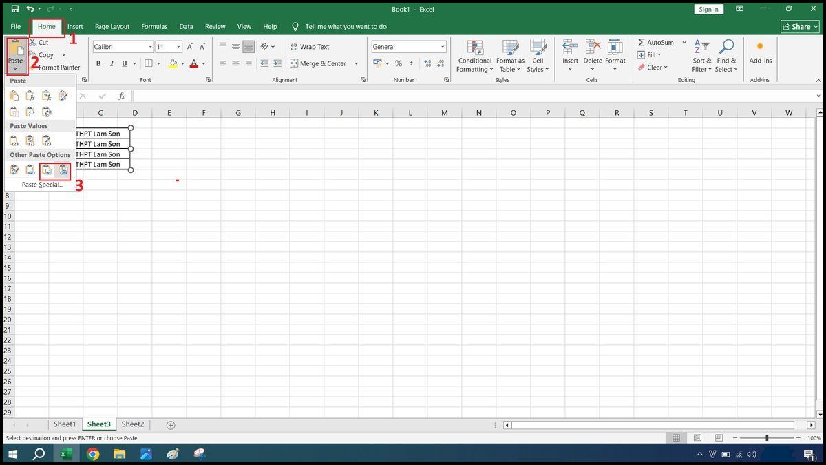Cách copy bảng Excel bằng dưới dạng ảnh bước 3
