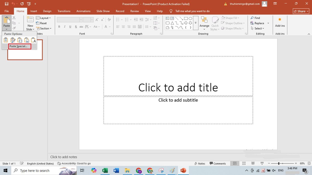 Cách copy bảng Excel sang Powerpoint chuẩn slide bước 2