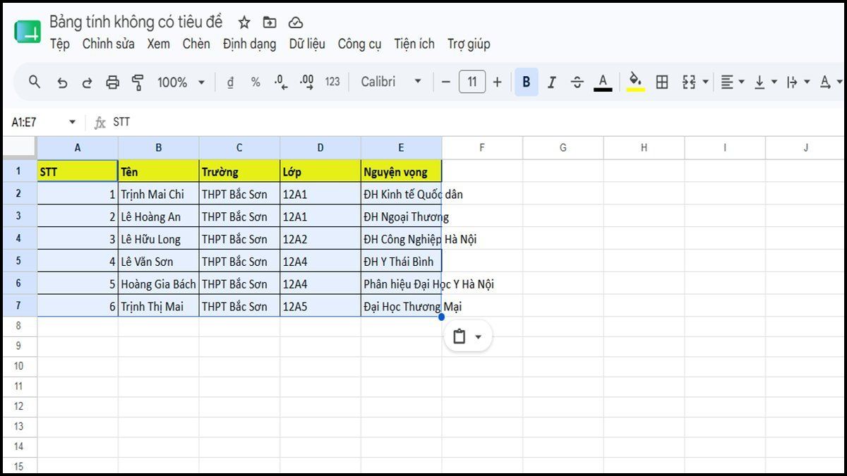Cách copy bảng Excel sang Google Docs/Sheets bước 3