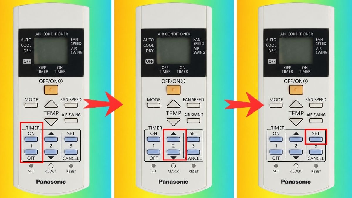 Cách hẹn giờ tắt bật điều hòa Panasonic