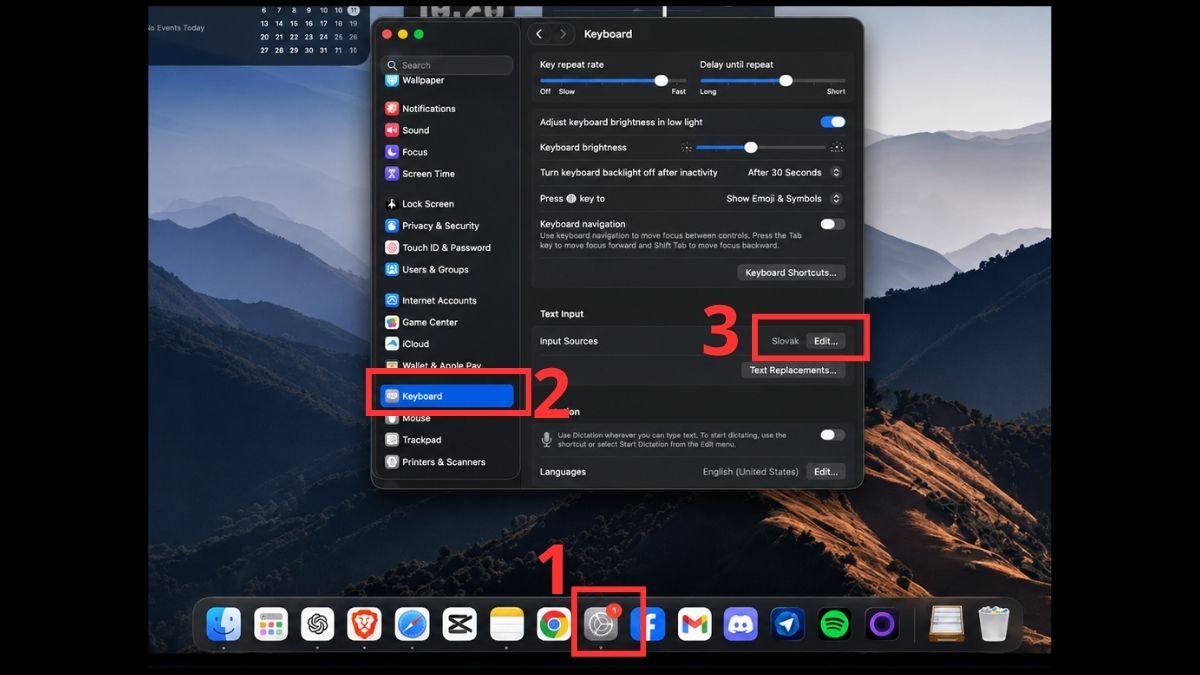 Sử dụng bàn phím Pinyin mặc định của macOS bước 1
