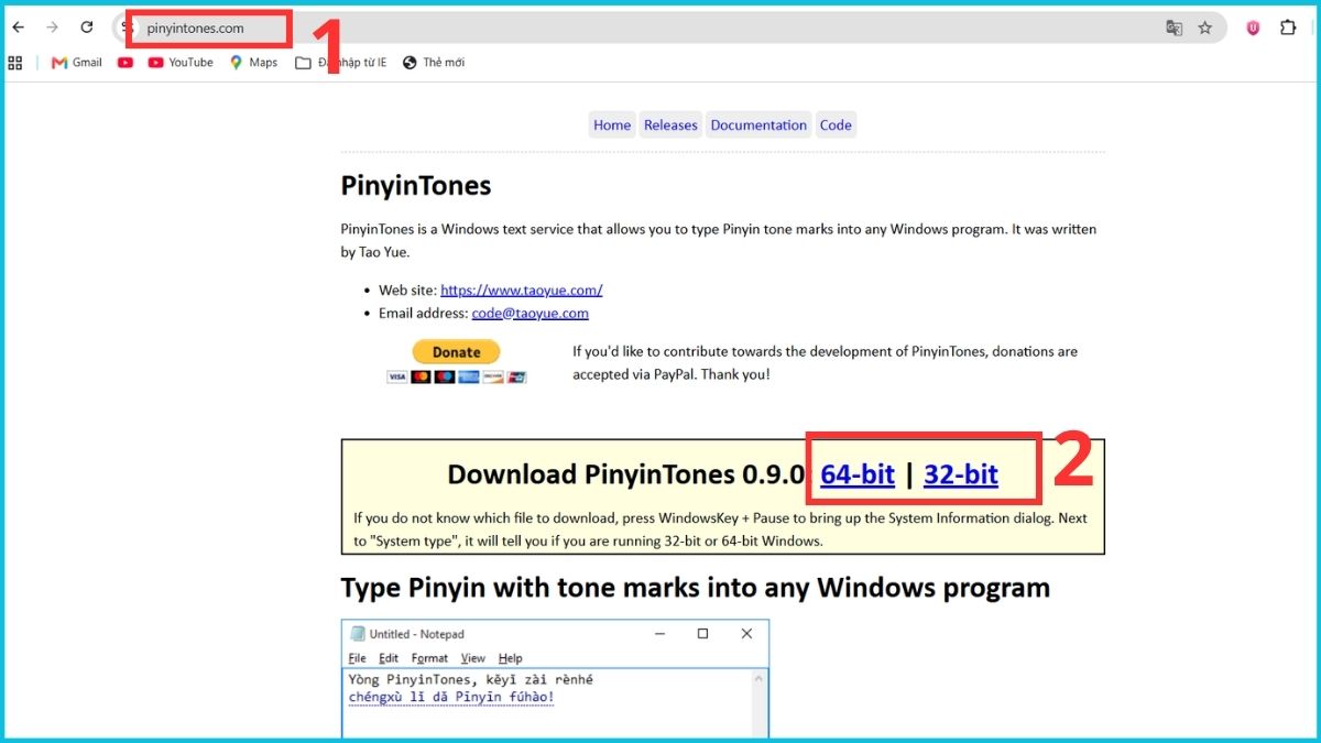Cách gõ thanh điệu tiếng Trung bằng phần mềm PinyinTones bước 1