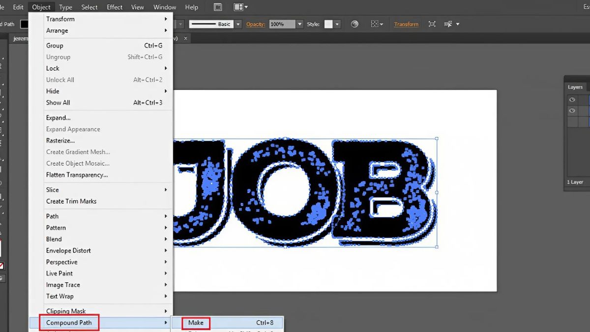 cách gộp layer trong illustrator bằng Merge Selected - bước 3