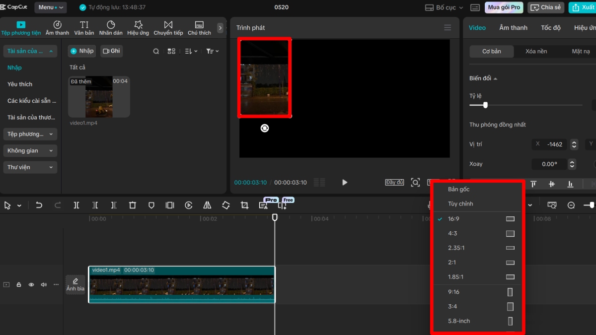 Cách ghép 4 video thành 1 khung trên CapCut PC - bước 3