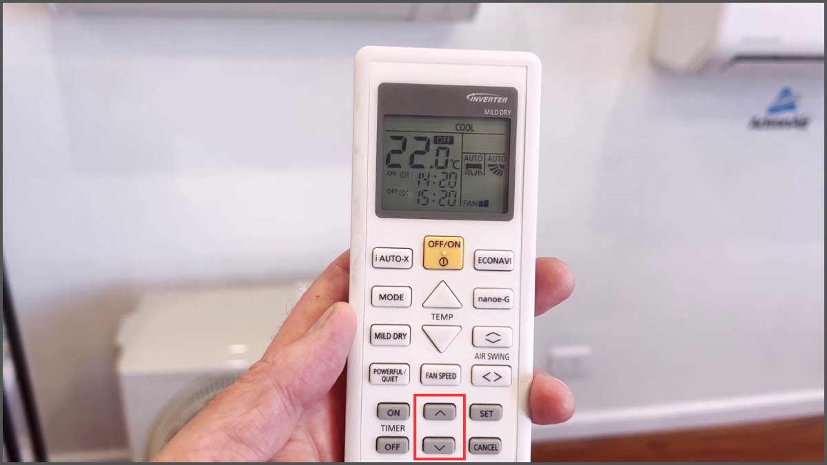 Cách hẹn giờ tắt điều hòa Panasonic bước 2