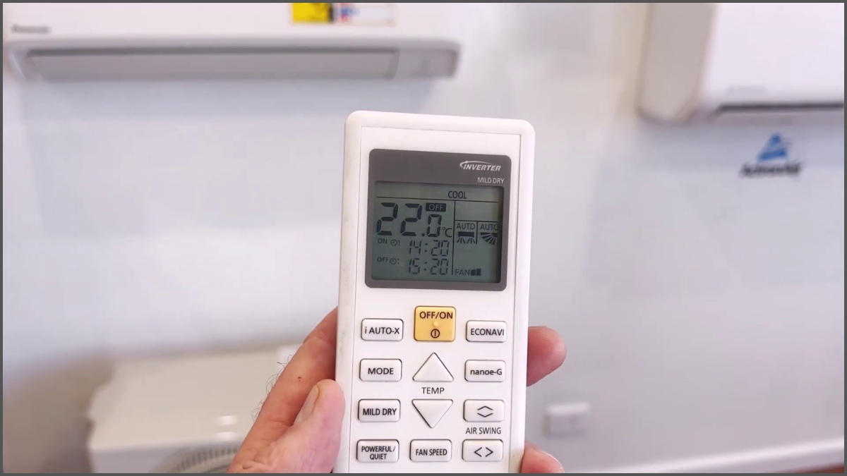 Cách tắt chế độ hẹn giờ điều hòa Panasonic bước 1