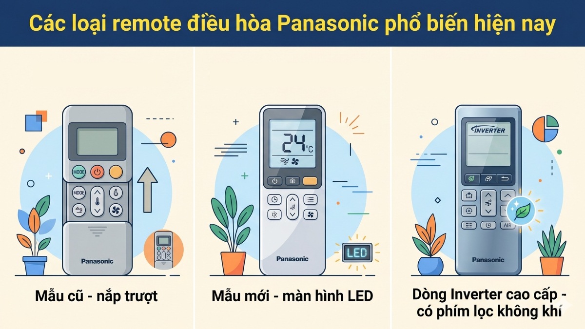 Các loại remote điều hòa Panasonic phổ biến hiện nay
