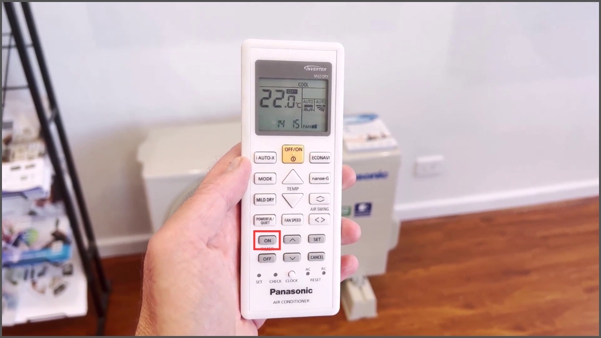 cách hẹn giờ điều hòa Panasonic để bật máy bước 1