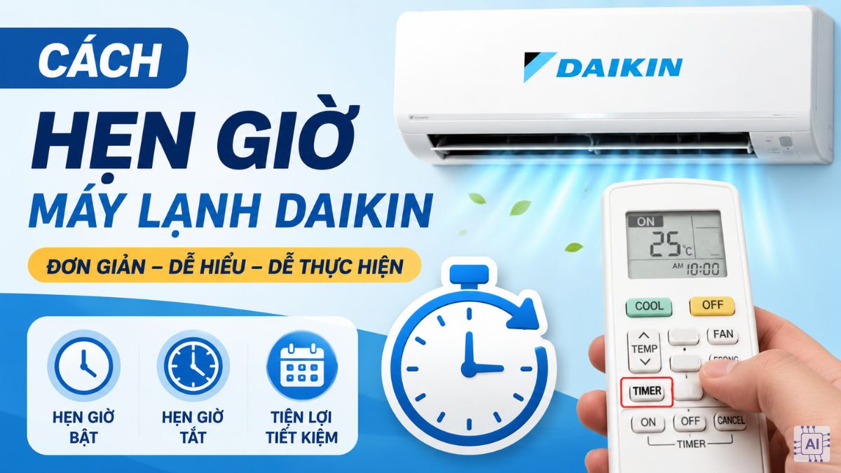 Cách hẹn giờ máy lạnh Daikin đơn giản, dễ hiểu, dễ thực hiện