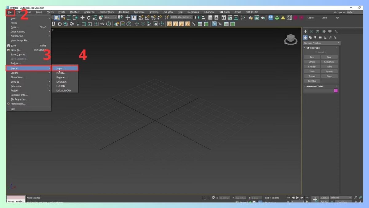 Hướng dẫn cách import file SketchUp vào 3dsMax bước 2