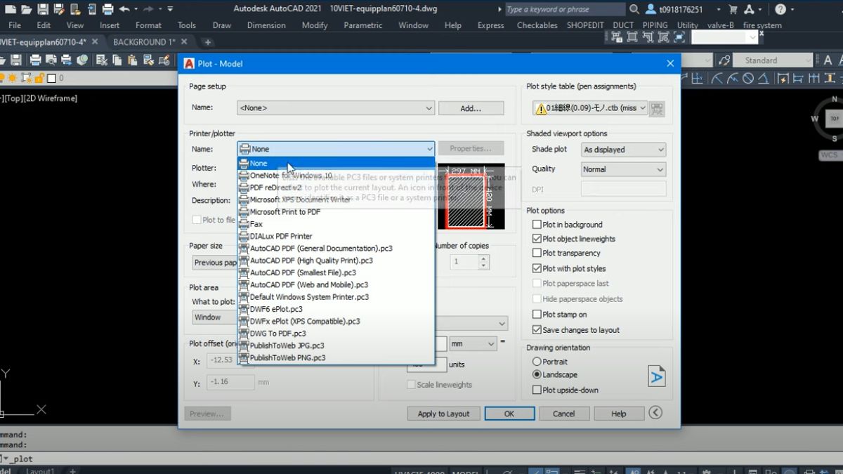 Hướng dẫn cách in AutoCAD - bước 5