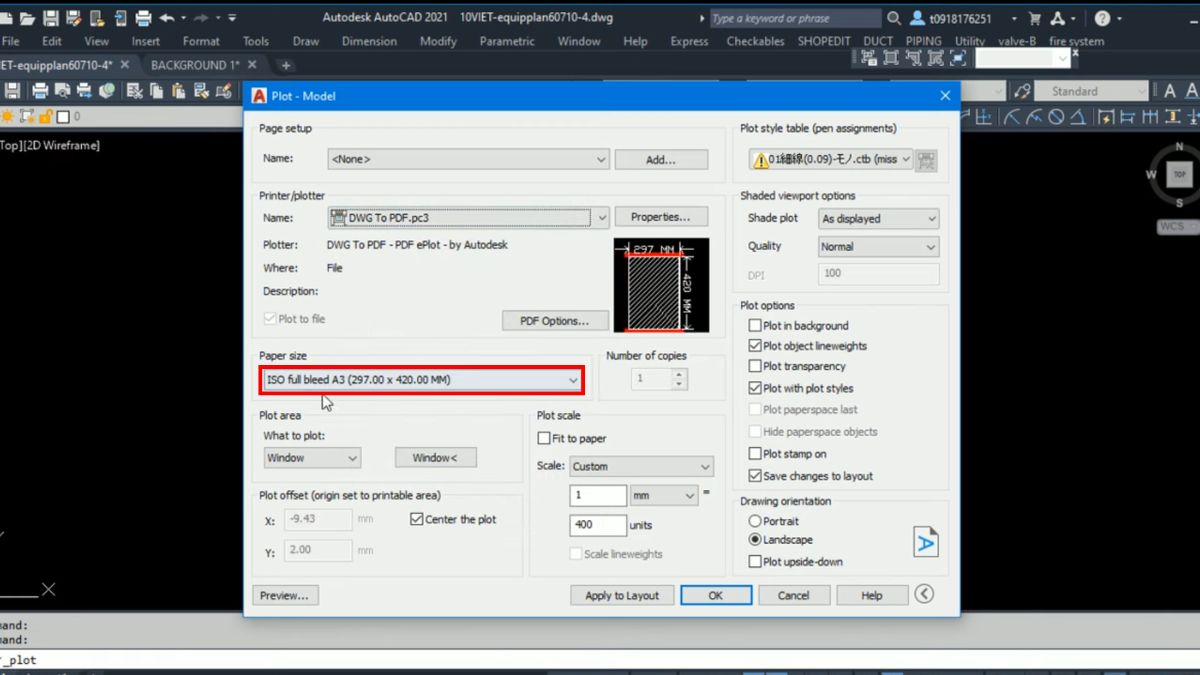 Hướng dẫn cách in AutoCAD - bước 6