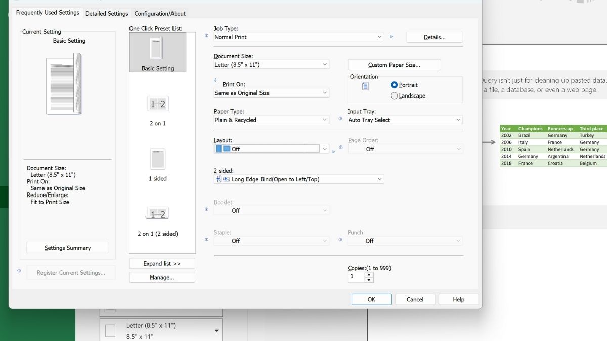 Cách in màu trên máy tính đối với tài liệu excel - bước 2