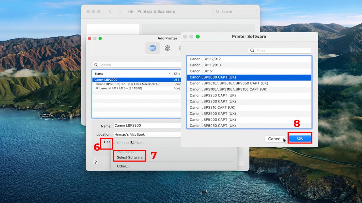cách in trên macbook - kết nối qua cổng USB bước 4