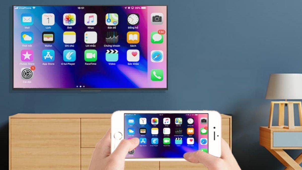 cách kết nối zoom với tivi sony bằng airplay - bước 1