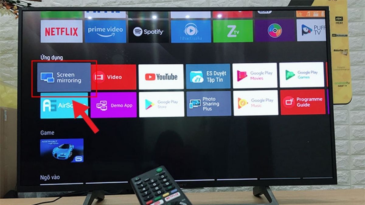 Sử dụng tính năng Screen Mirroring - bước 1