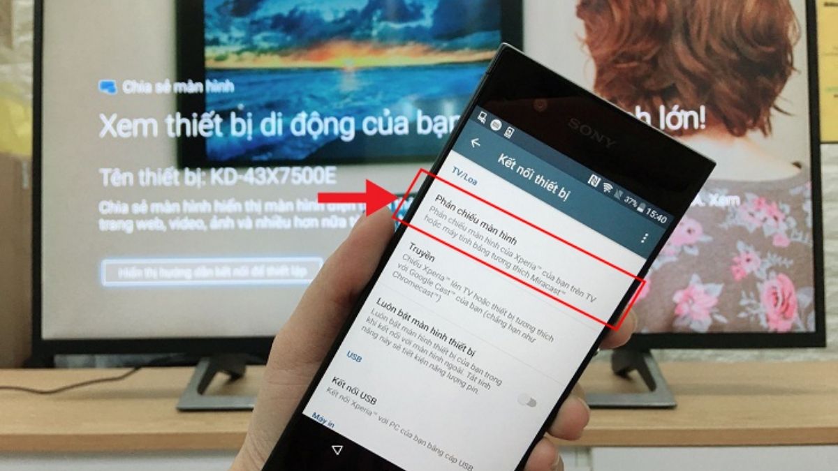 Sử dụng tính năng Screen Mirroring - bước 2