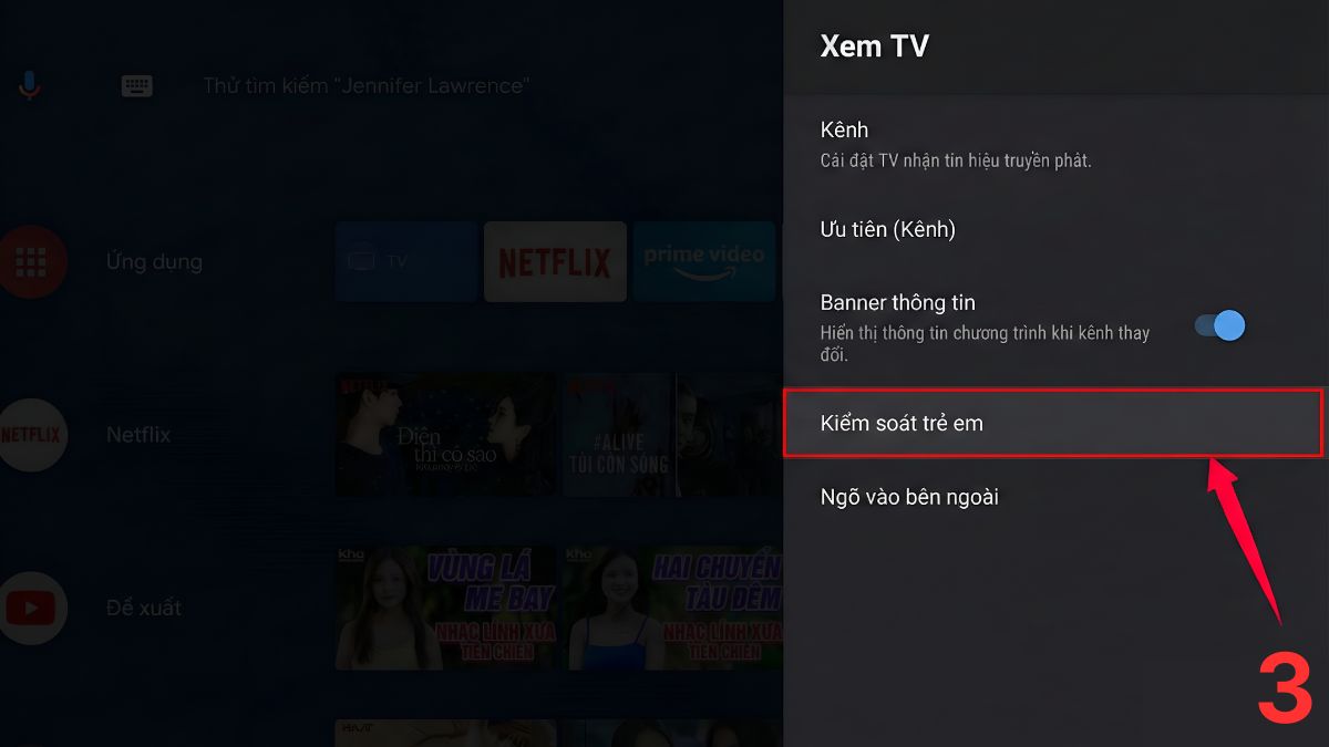 cách mở khóa tivi Sony bước 3