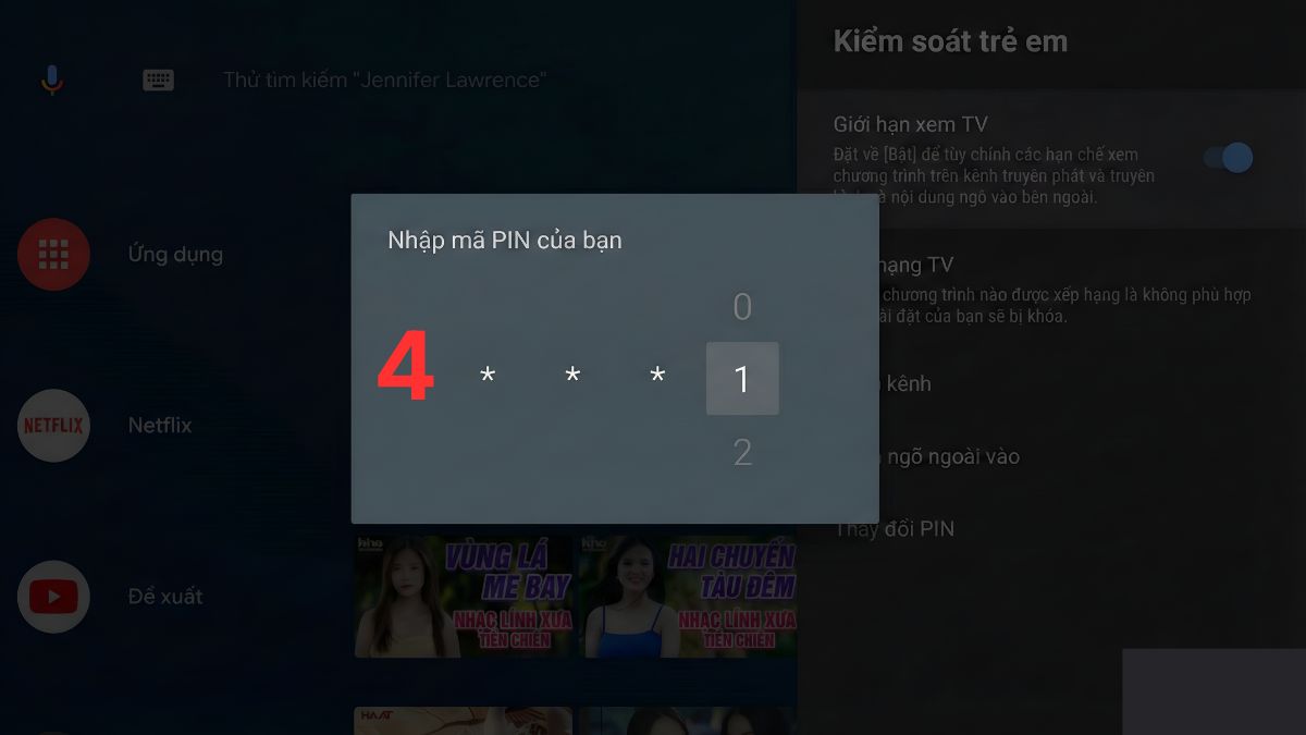 cách mở khóa tivi Sony bước 4