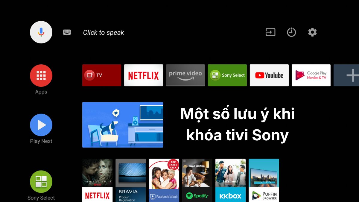 Một số lưu ý khi khóa tivi Sony