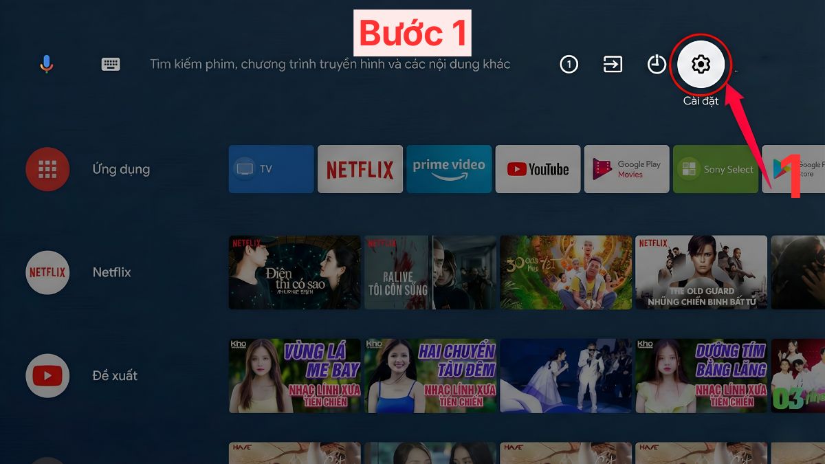 cách khóa tivi Sony bước 1