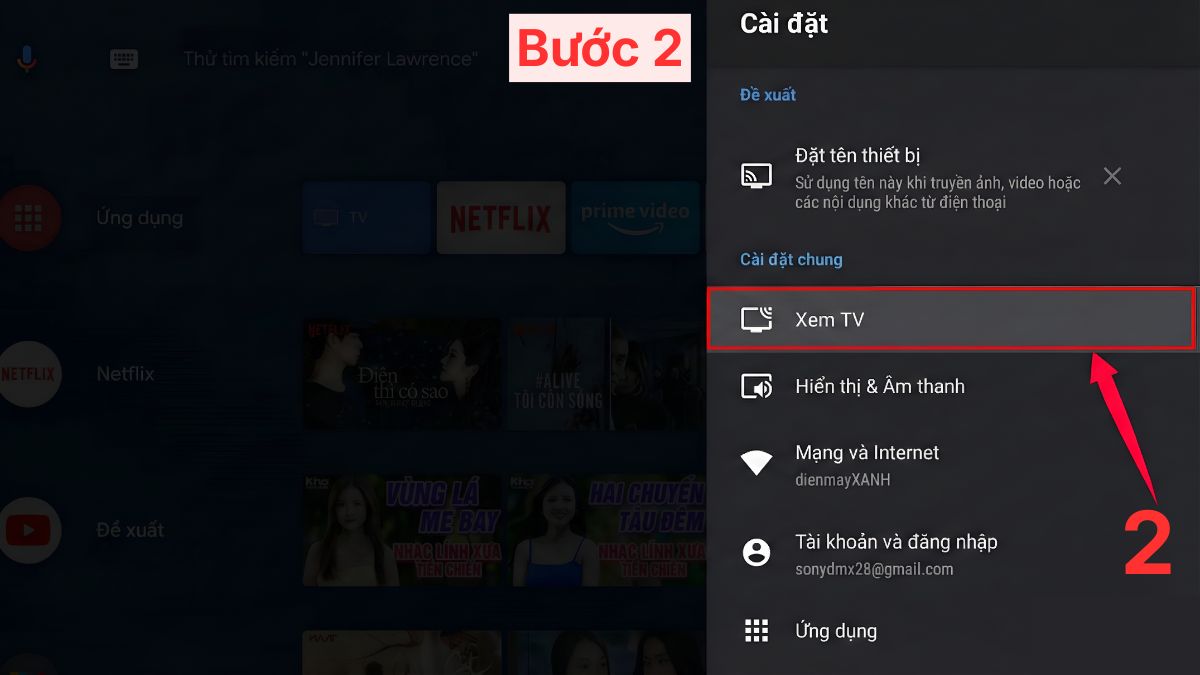 cách khóa tivi Sony bước 2