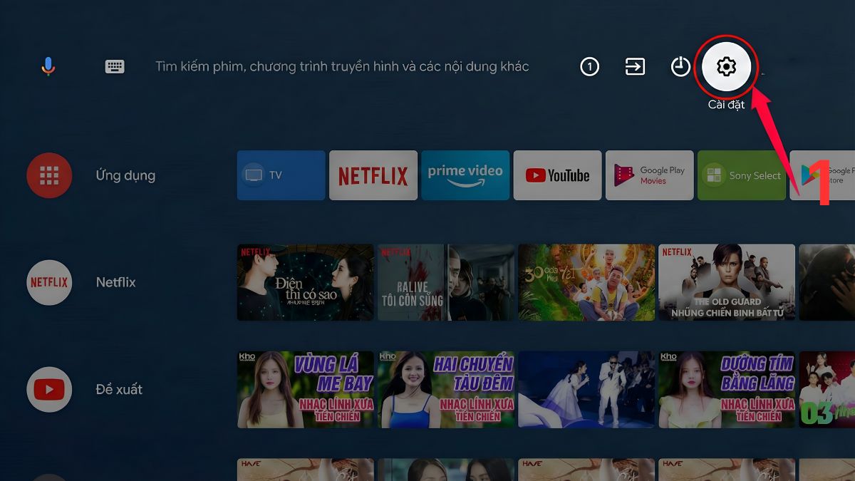 cách mở khóa tivi Sony bước 1