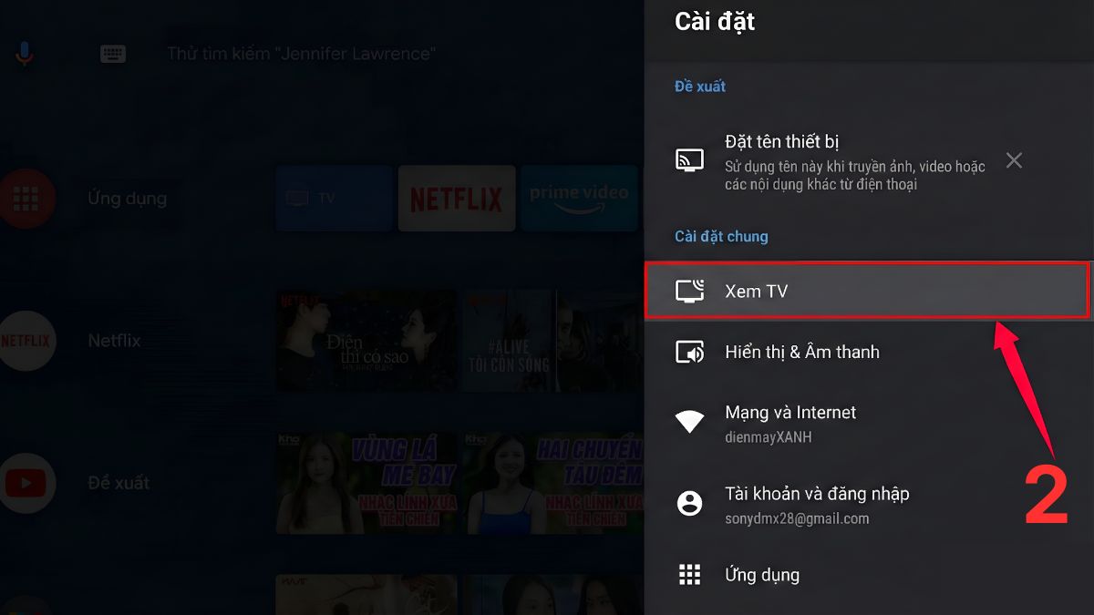 cách mở khóa tivi Sony bước 2