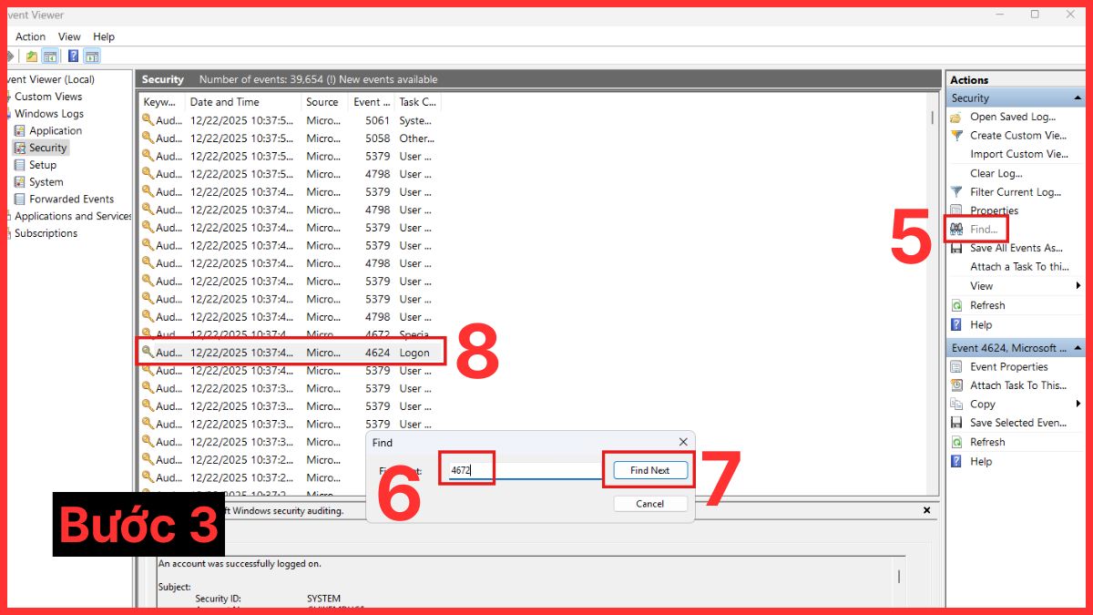 cách kiểm tra máy tính có bị theo dõi không bằng kiểm tra máy tính có đăng nhập lạ không bước 3