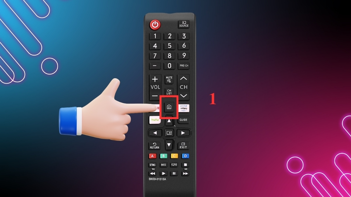 Cách kiểm tra tivi Samsung chính hãng qua thao tác trên tivi bước 1