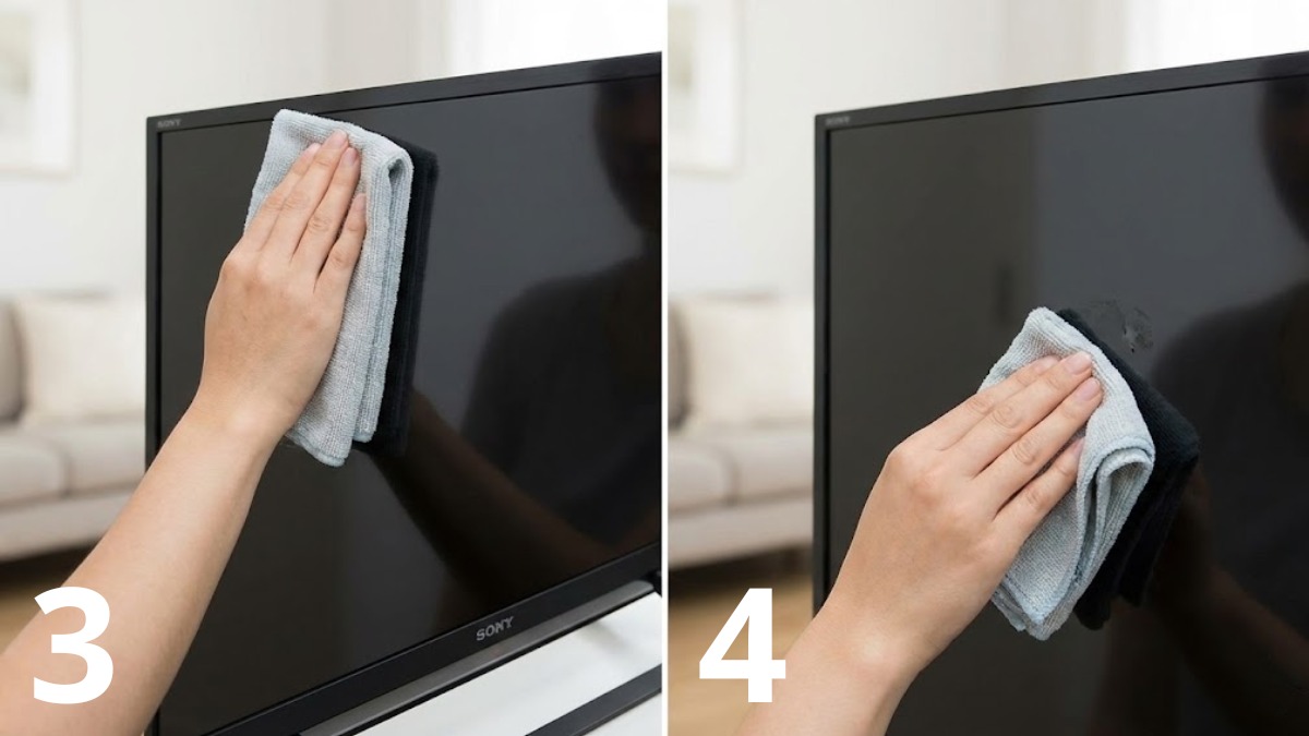 Cách lau màn hình tivi Sony bước 3