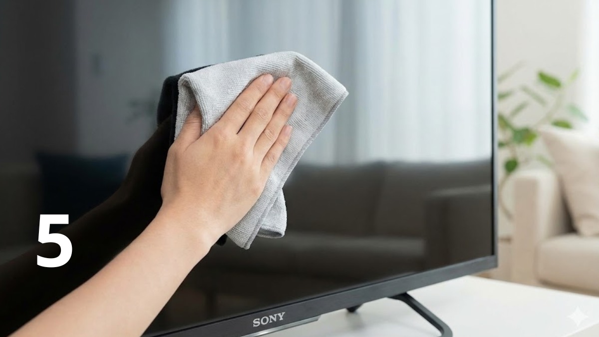Cách lau màn hình tivi Sony bước 5