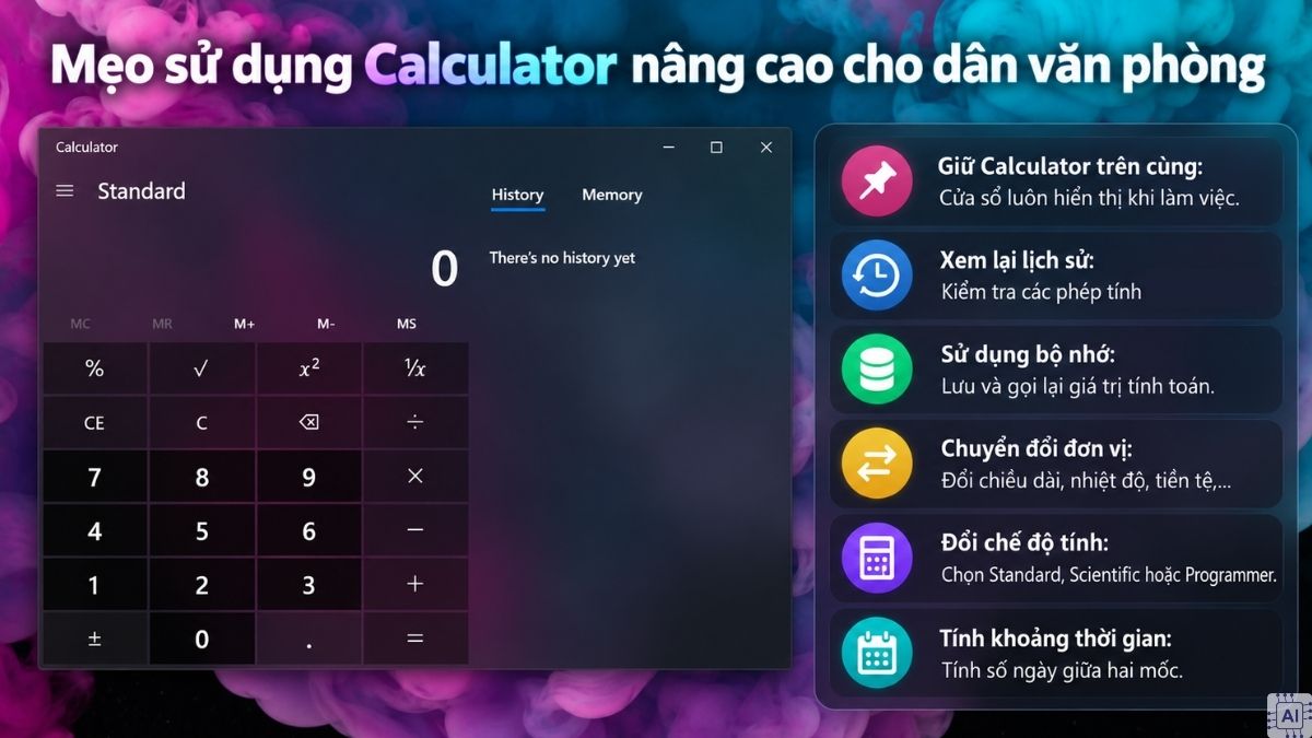 Mẹo sử dụng Calculator nâng cao cho dân văn phòng