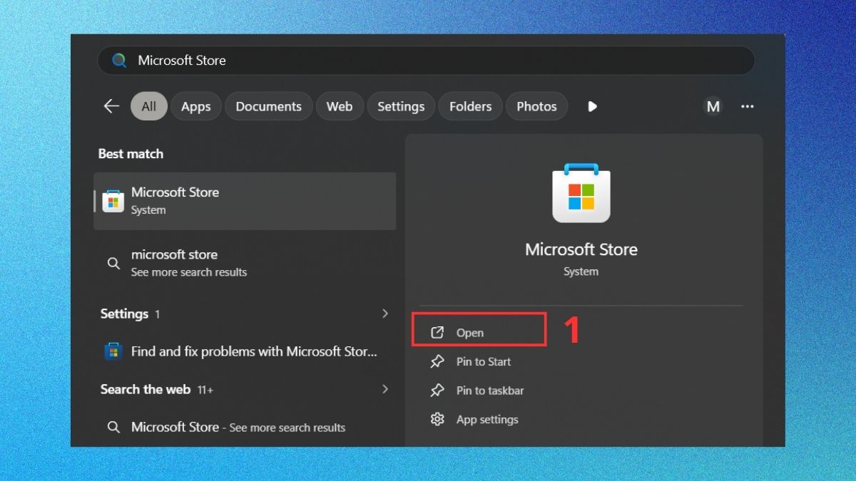 cài đặt lại ứng dụng từ Microsoft Store bước 1
