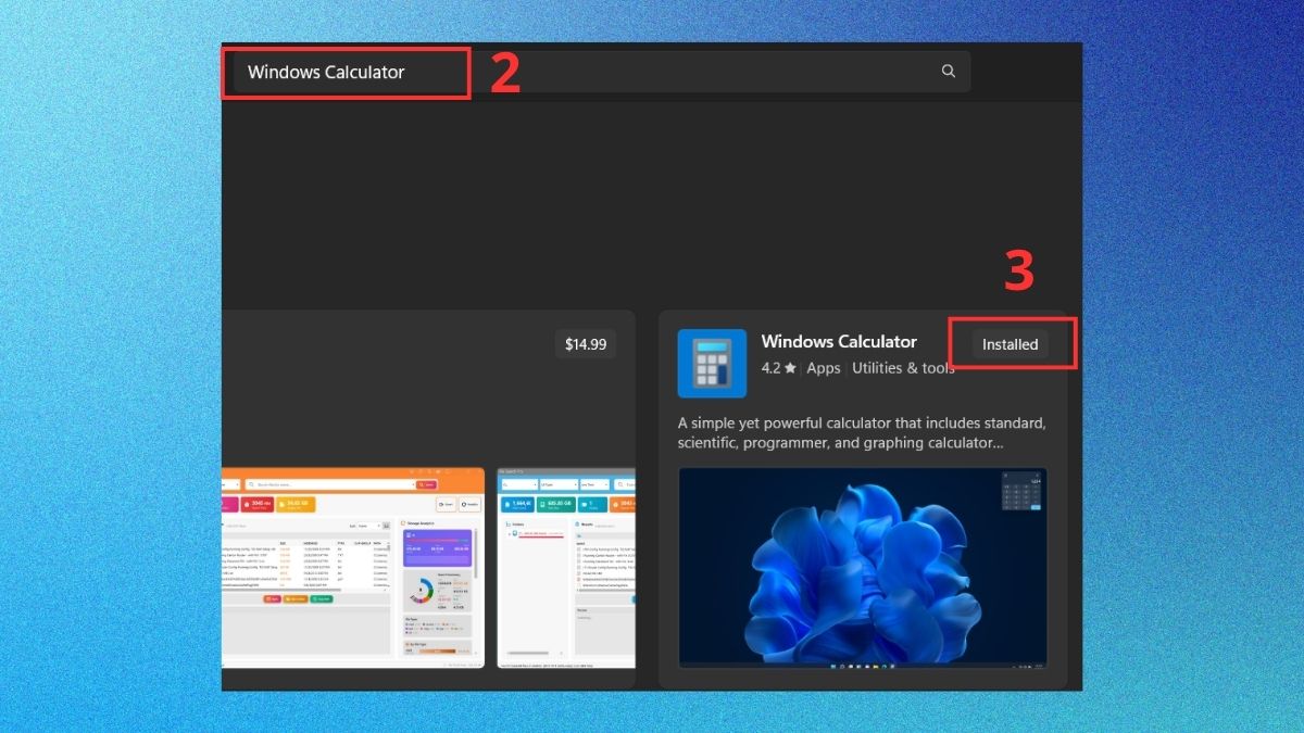 cài đặt lại ứng dụng từ Microsoft Store bước 2