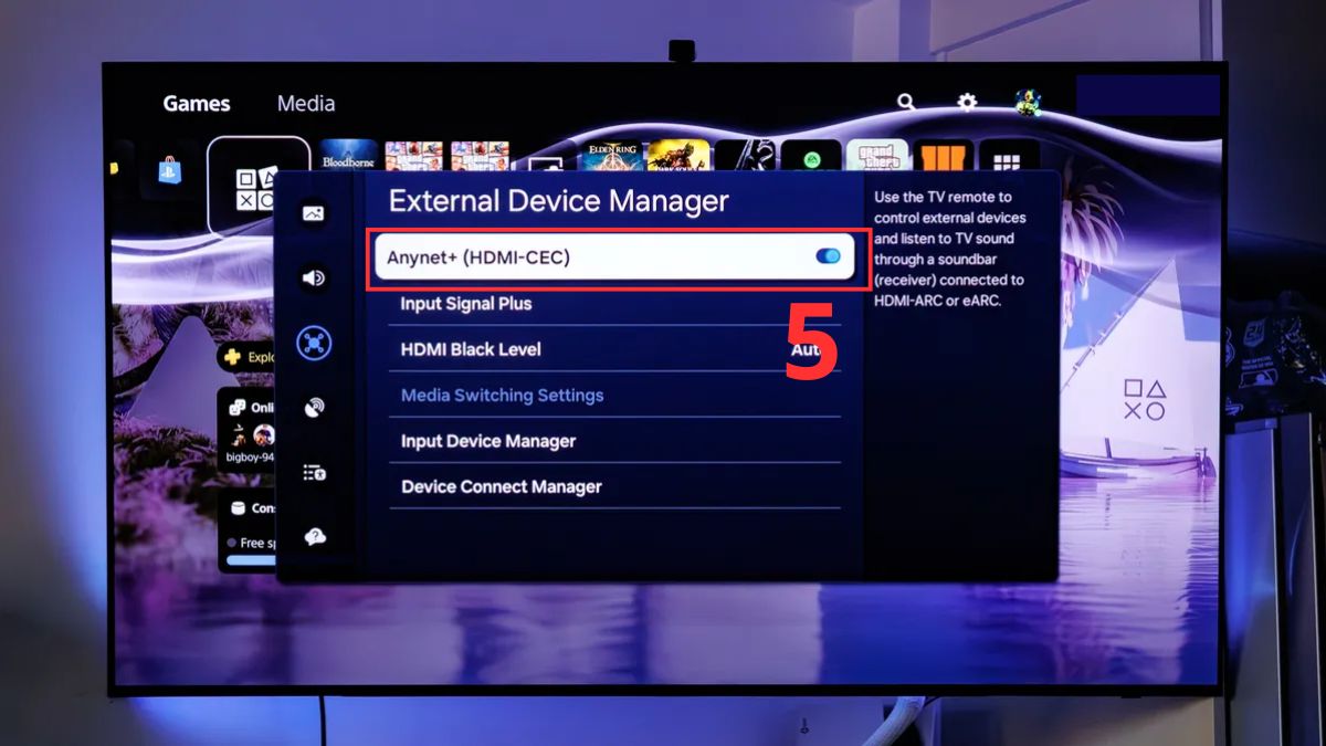 Cách mở HDMI trên tivi Samsung từ 2017 bước 4