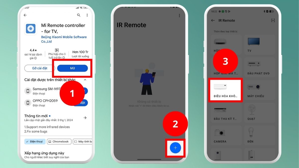 Cách mở máy lạnh không cần remote bằng smartphone bước 1