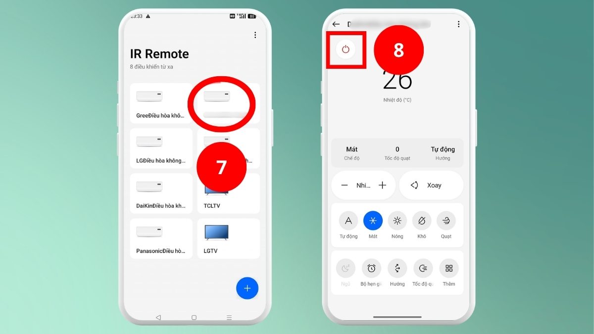 Cách mở máy lạnh không cần remote bằng smartphone bước 3