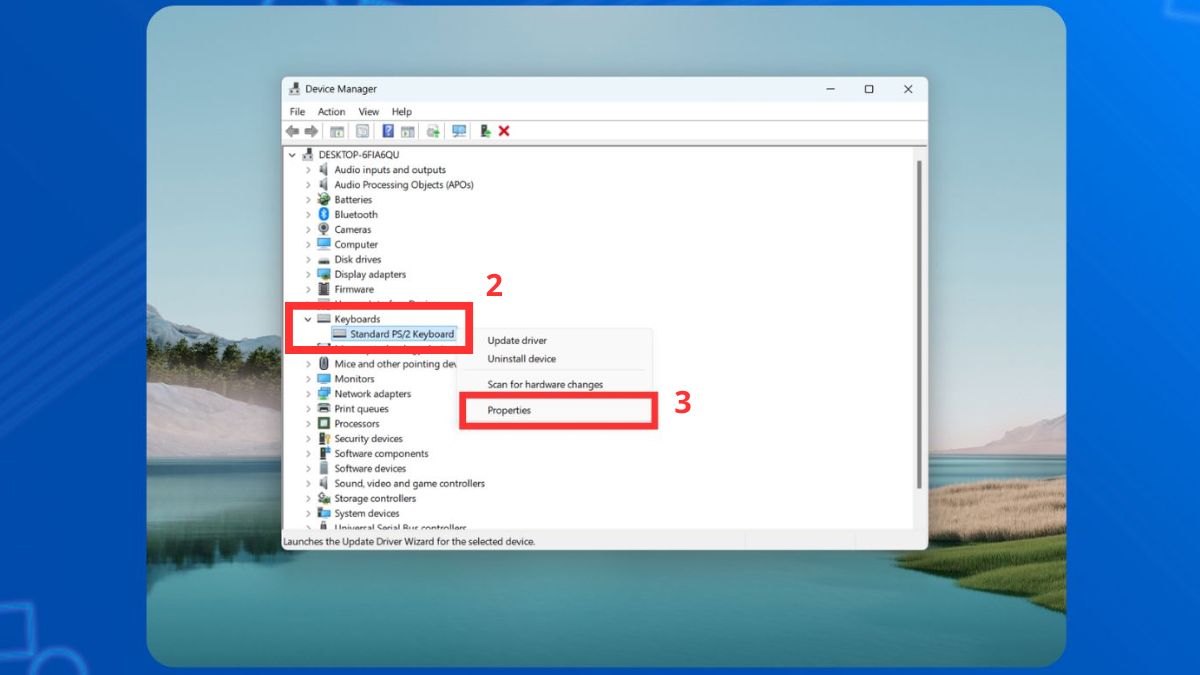 Cách thiết lập để bàn phím có thể mở máy từ chế độ Sleep bước 2