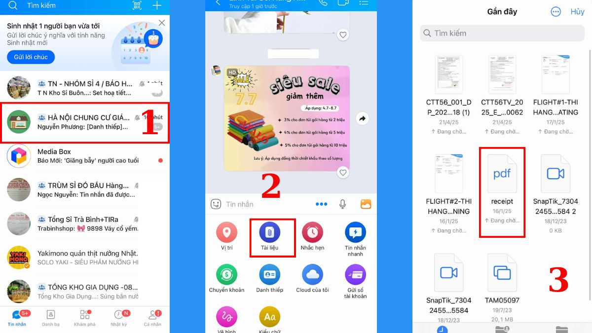 Cách chia sẻ file nén trên điện thoại qua zalo