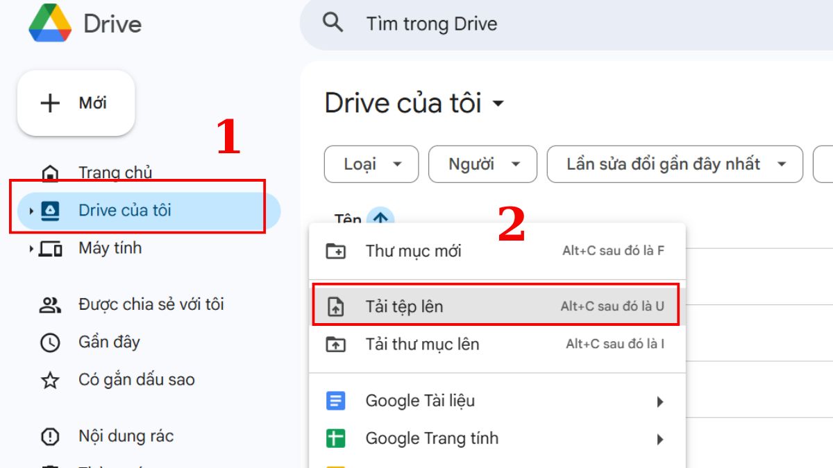 Cách chia sẻ file nén trên máy tính qua google drive - bước 1